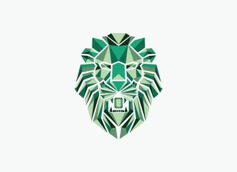 Emerald lion head logo vector Stock Illustration