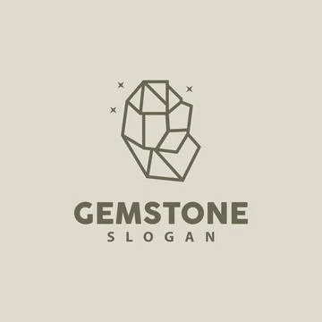 Emerald Logo, Gemstone Vector, Luxurious Premium Vintage Retro Elegant Desi.. Stock Illustration
