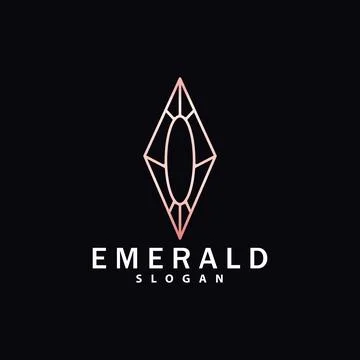 Emerald Logo, Gemstone Vector, Luxurious Premium Vintage Retro Elegant Desi.. イラスト素材