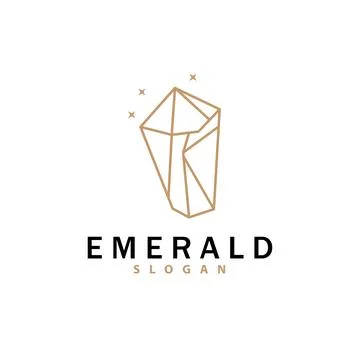Emerald Logo, Gemstone Vector, Luxurious Premium Vintage Retro Elegant Desi.. Stock Illustration