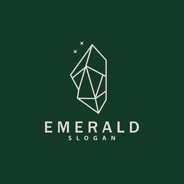 Emerald Logo, Gemstone Vector, Luxurious Premium Vintage Retro Elegant Desi.. イラスト素材