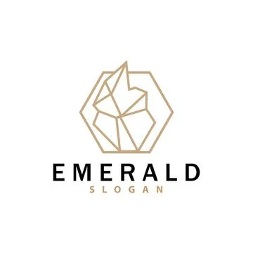 Emerald Logo, Gemstone Vector, Luxurious Premium Vintage Retro Elegant Desi.. イラスト素材