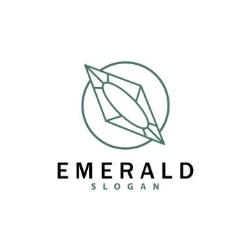 Emerald Logo, Gemstone Vector, Luxurious Premium Vintage Retro Elegant Desi.. Illustrazione stock