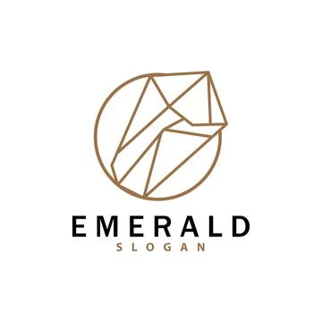 Emerald Logo, Gemstone Vector, Luxurious Premium Vintage Retro Elegant Desi.. Illustrazione stock