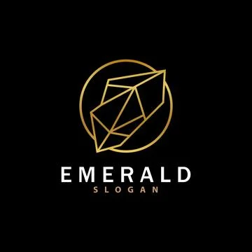 Emerald Logo, Gemstone Vector, Luxurious Premium Vintage Retro Elegant Desi.. Stock Illustration