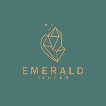 Emerald Logo, Gemstone Vector, Luxurious Premium Vintage Retro Elegant Desi.. 스톡 일러스트
