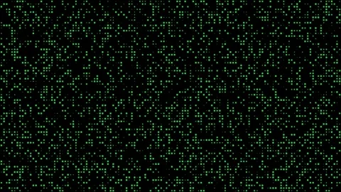 Emerald matrix dots cascading on black background overlay 4K Stock Footage 336513524