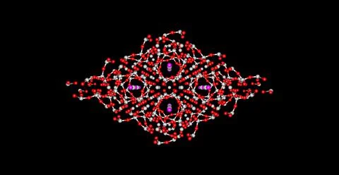 Emerald molecular structure isolated on black Stock Illustration