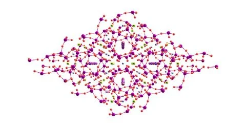 Emerald molecular structure isolated on white Stock Illustration