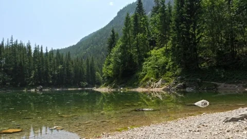 Emerald mountain lake in spring, cinematic slider movement, 4K Stock-Footage 320154985