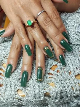 Emerald nails Fotos Stock