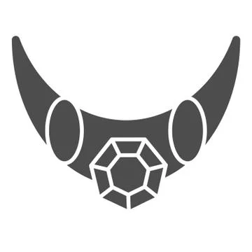 Emerald necklace solid icon. Necklace with big gemstone vector illustration Stock Illustration