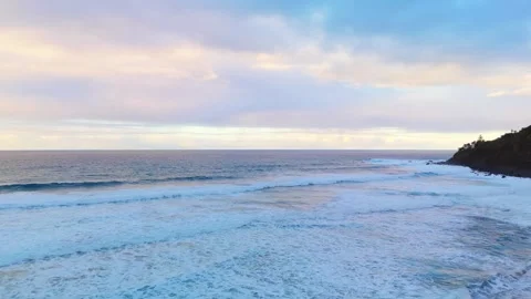 Emerald Ocean Sunset Drone Tenerife 4K Stock-Footage 326642946