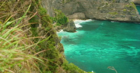 Emerald ocean water At Diamond Beach In Nusa Penida Indonesia Stock-Footage 343167097
