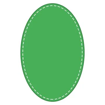 Emerald Oval with Dashed Border, Green oval shape border Stock Illustration