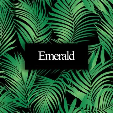 Emerald palm leaf vector seamless pattern Stockillustratie