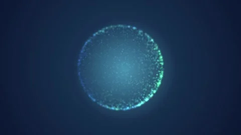 Emerald Particle Globe Loop Rotating Dot Sphere Point Cloud Global Network Stock Footage 344357703