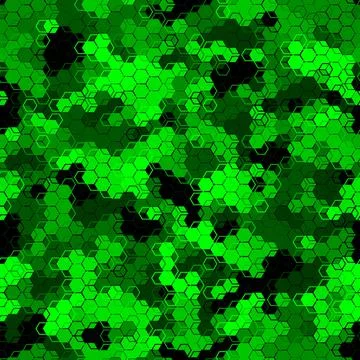 Emerald pattern of triangles, hexagons, squares. Lime, green, black colors Stockillustratie