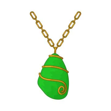 Emerald pendant illustration Stock Illustration
