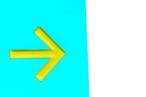 Emerald pointer with yellow indicating the direction, entry exit,text Stock Photos