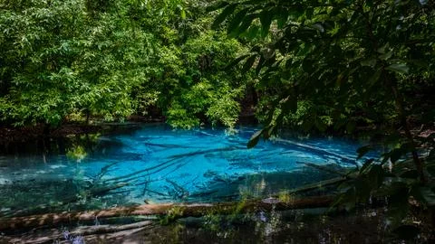 Emerald pool and Blue pool in Krabi Thailand, tropical lagoon in national park Fotos Stock