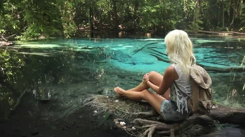 Emerald pool in Thailand Stock Footage 44914802