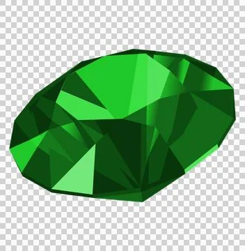 Emerald precious stone isolated over transparent background png illustratio.. Ilustração Stock
