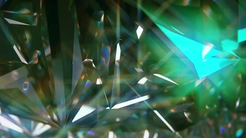 Emerald Refractions: Crystalline Light in Motion Stock Footage 314295564