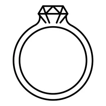 Emerald ring icon, outline style 스톡 일러스트
