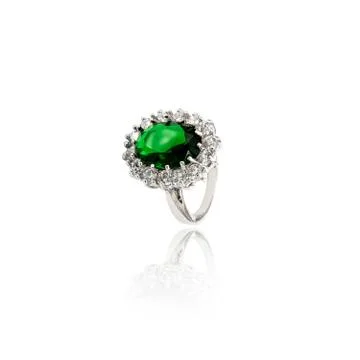 Emerald Ring isolated on white. Stock Photos