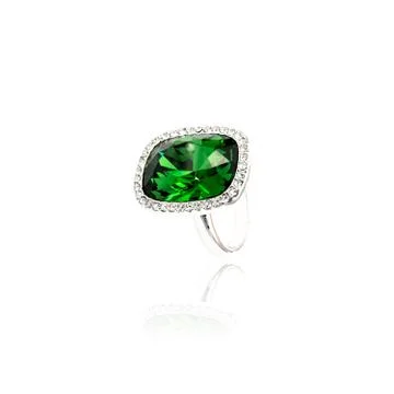 Emerald Ring isolated on white. Stock Photos