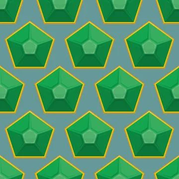 Emerald seamless pattern. Vector background of green gems. Stockillustratie