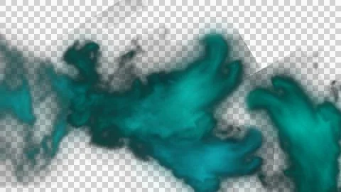 Emerald smoke plumes float across a void in this dramatic, ethereal background Stock Illustration