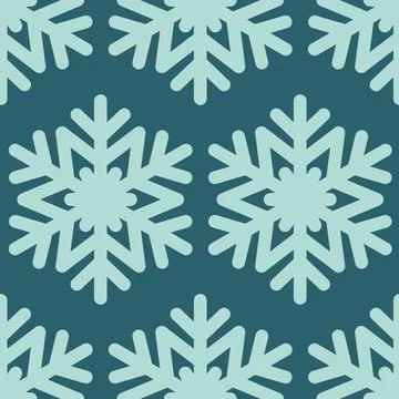 Emerald snowflake christmas seamless pattern for event design. Vector illustr Stock Illustration