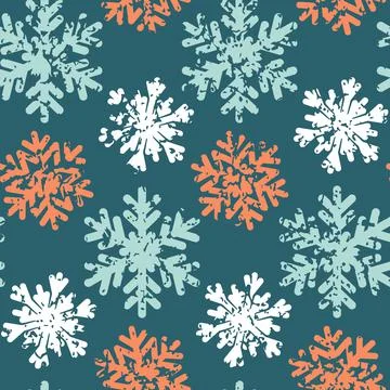 Emerald snowflake christmas seamless pattern for event design. Vector illustr Illustrazione stock