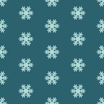 Emerald snowflake christmas seamless pattern for new year cute green backgrou Stock Illustration