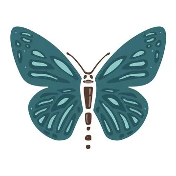 Emerald spring butterfly moth symbol, illustration vector Stock Illustration