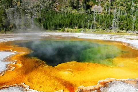 Emerald spring in yellowstone 写真素材