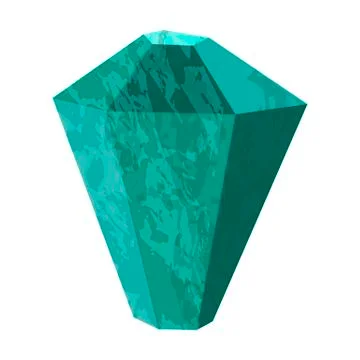 Emerald stone rough. Precious stone, gemstone, mineral. Stock Illustration