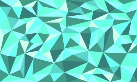 Emerald Tosca Low Poly Art Vector Background Stock Illustration