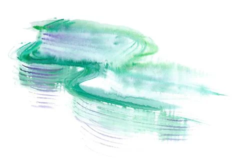 Emerald wavy lines with violet reflections like the Northern lights Stock Illustration