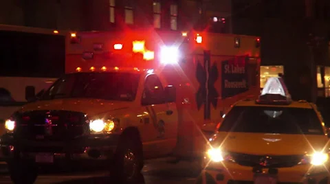 Emercency ambulance driving through New York Stock-Footage 35656709