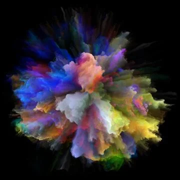 Emergence of Color Splash Explosion Stock Illustration