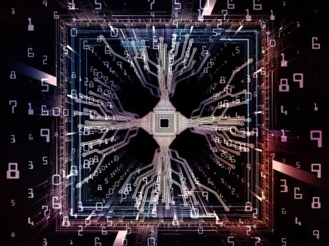 Emergence of Digital Processor Ilustração Stock