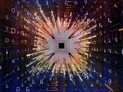 Emergence of Digital Processor Ilustração Stock