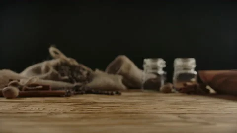 Emergence of disposable coffee or tea cup on wood table. Serving hot drinks Stock Footage 138521014