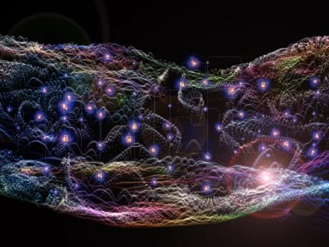 Emergence of Virtual World Illustrazione stock