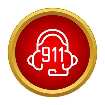 Emergency 911 call center support icon Stock-Illustration