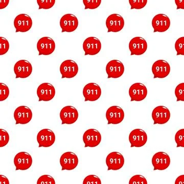 Emergency 911 call help speech bubble pattern Illustrazione stock