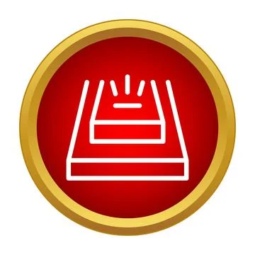 Emergency alarm button icon representing alert signal 스톡 일러스트